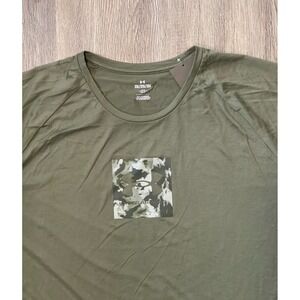 Under Armour Tech Print Fill Shirt Men's 2XL Short‎ Sleeve Green Camo Active UA